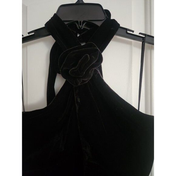 BARDOT Womens Black mini dress cocktail party halter velour NWT Size 8 - Picture 5 of 11